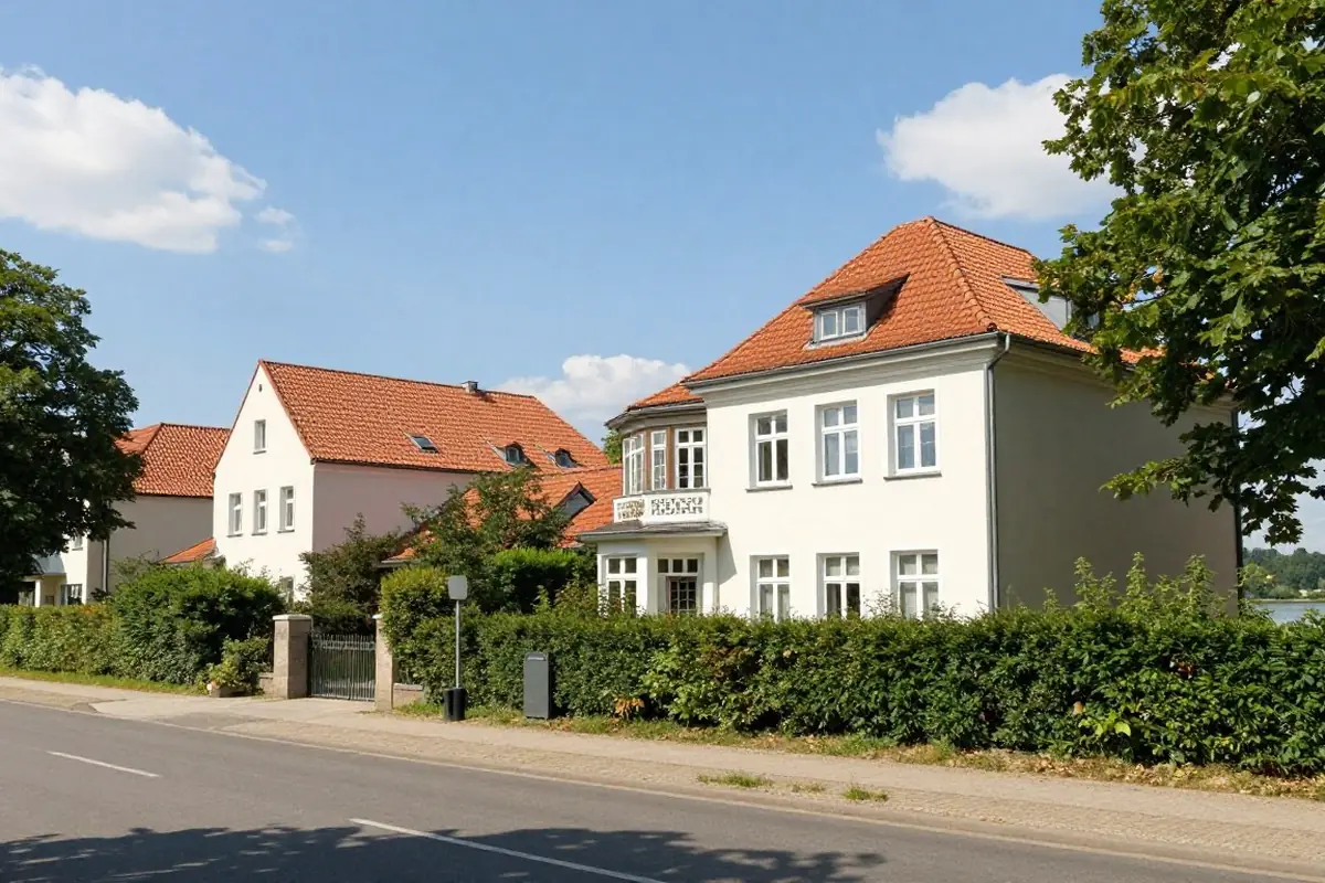 Villenstraße mit alten Bäumen im Berliner Südwesten