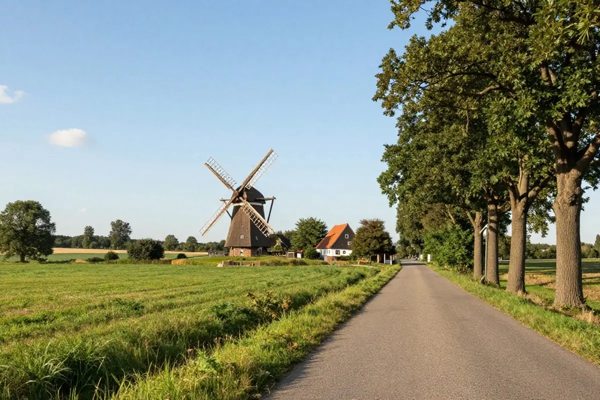 Hügel mit Bockwindmühle im Fläming
