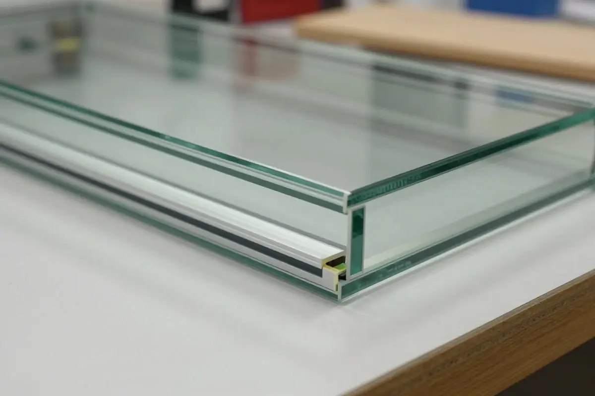 Rand einer Isolierglasscheibe mit Abstandhalter